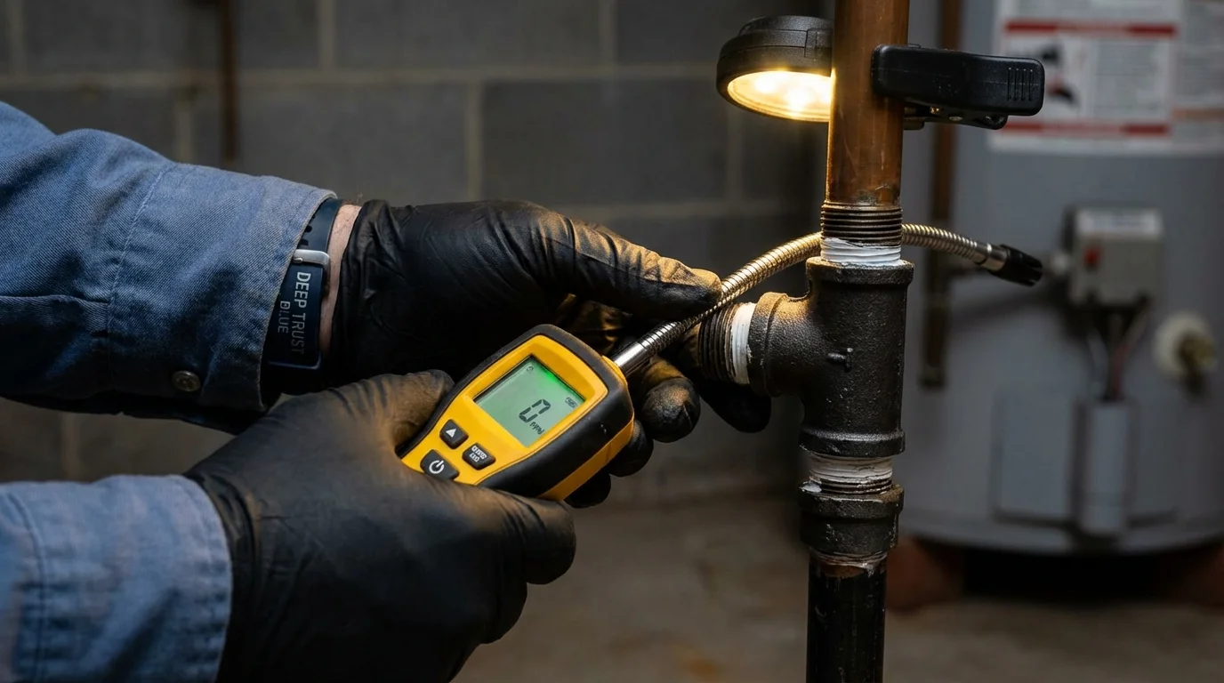 Gas leak detection with electronic sniffer by Johns Plumbing LLC in Fair Lawn