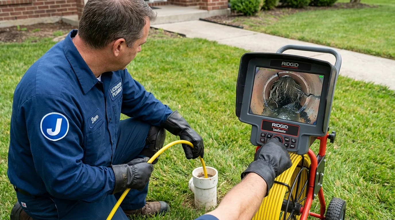 Sewer camera inspection being performed by Johns Plumbing LLC in Fair Lawn