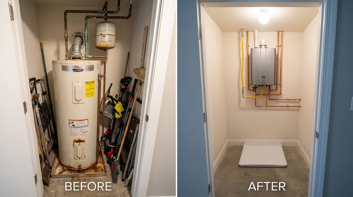 Tank water heater versus wall-mounted tankless unit comparison for Fair Lawn, NJ homeowners